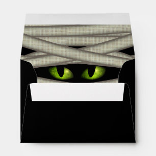 Mummy Eyes Halloween Green/Black ID685 Envelope