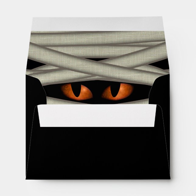 Mummy Eyes Halloween Orange/Black ID685 Envelope (Back (Bottom))