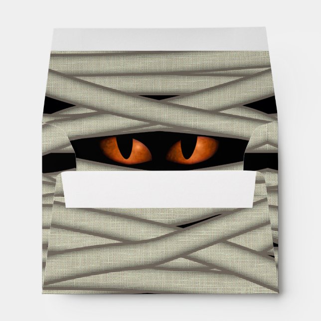 Mummy Eyes Halloween Orange ID685 Envelope (Back (Bottom))