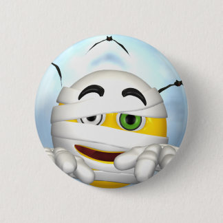 mummy face 6 cm round badge