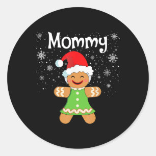 Mummy Gingerbread Family Matching Christmas Women Classic Round Sticker