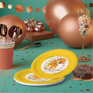 Mummy Giraffe and Calf Baby Shower  Paper Plate