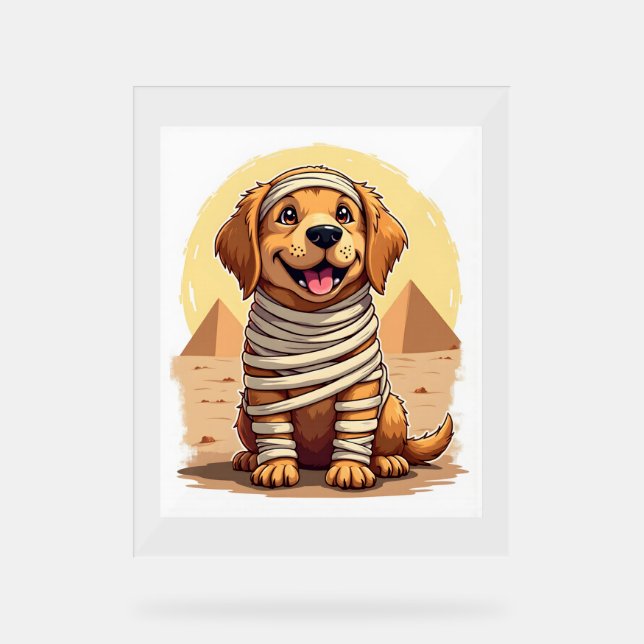 Mummy Golden Retriever Acrylic Sign (Front)