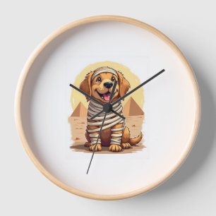 Mummy Golden Retriever Clock