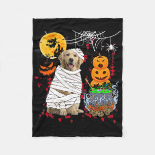 Mummy Golden Retriever Dog Halloween Dog Scary Pum Fleece Blanket