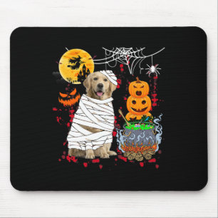 Mummy Golden Retriever Dog Halloween Dog Scary Pum Mouse Pad