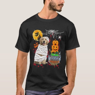 Mummy Golden Retriever Dog Halloween Dog Scary Pum T-Shirt