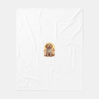 Mummy Golden Retriever Fleece Blanket