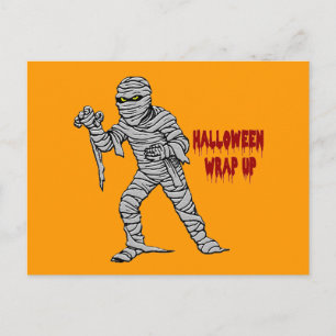 Mummy Halloween Wrap Up Postcard