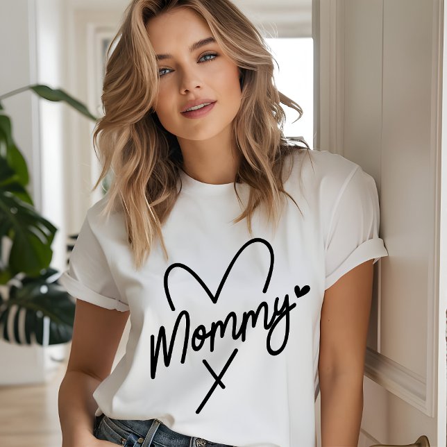 Mummy Heart Simple Script Gift For Her Tri-Blend Shirt (Creator Uploaded)