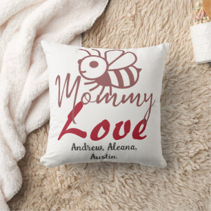 Mummy Honey Bee Mum Names Personalised Customise Cushion