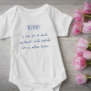 Mummy I Love You So Much Boy Handwritten Poem Baby Bodysuit