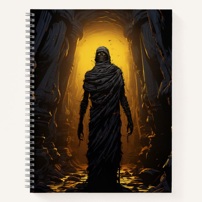 Mummy in a Tomb Halloween Notebook (Front)