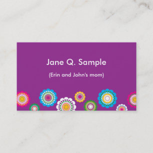Mummy information card in dark purple