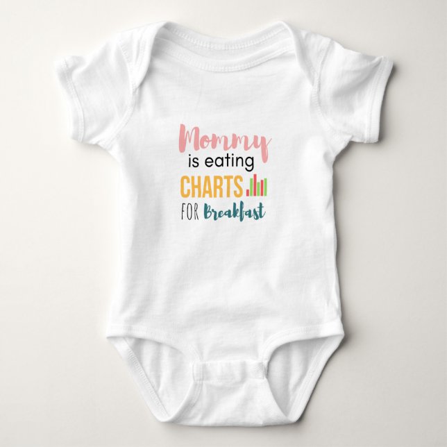 Mummy is Eating Charts for breakfast Baby Bodysuit (Front)