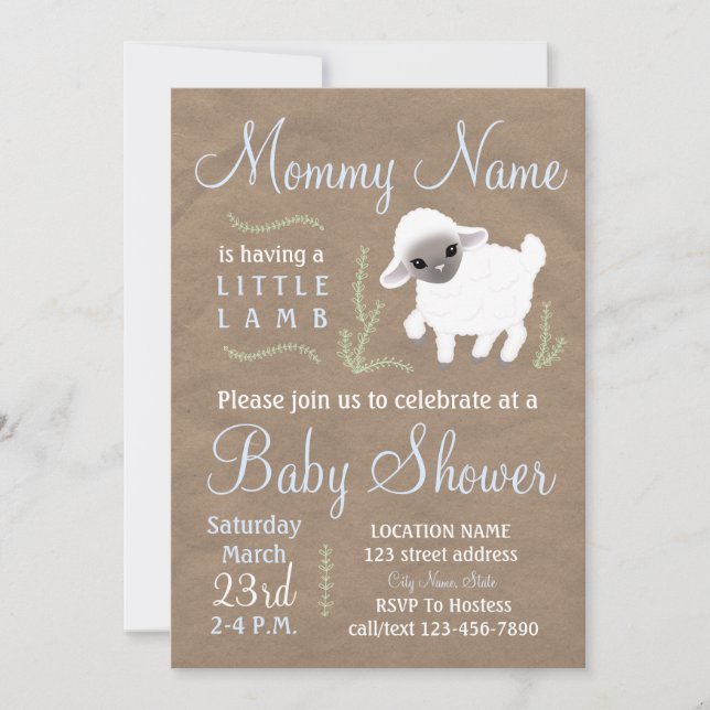 Mummy is having a little lamb! Baby shower invite (Front)