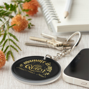 Mummy Is My Queen Gold Key Ring