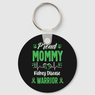Mummy Kidney Disease Warrior Awareness Ribbon Gree Key Ring
