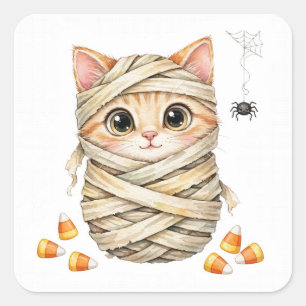 Mummy Kitty Cute Halloween Sticker