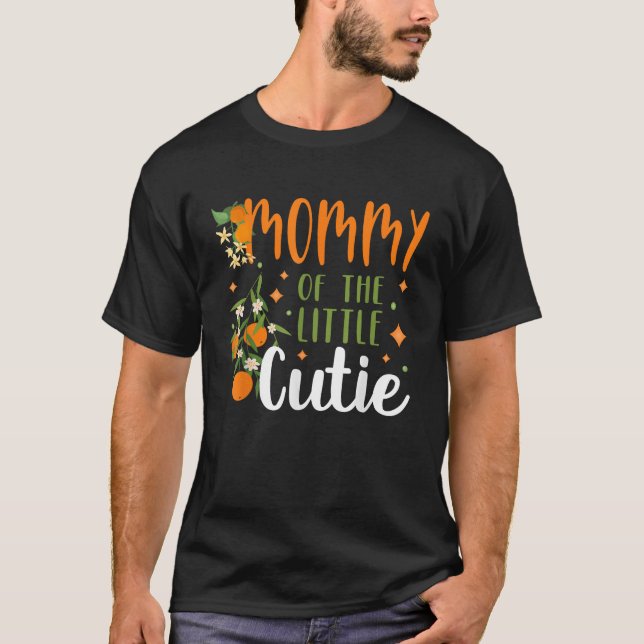 Mummy Little Cutie Baby Shower Orange 1st Birthday T-Shirt (Front)