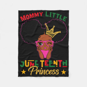 Mummy Little Juneteenth Princess Afro Girl Mum Bla Fleece Blanket