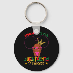 Mummy Little Juneteenth Princess Afro Girl Mum Bla Key Ring