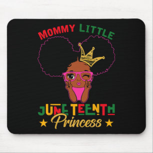 Mummy Little Juneteenth Princess Afro Girl Mum Bla Mouse Pad