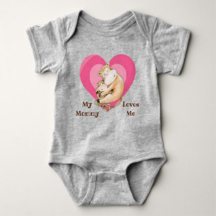 Mummy Loves Me Monkey Baby Bodysuit