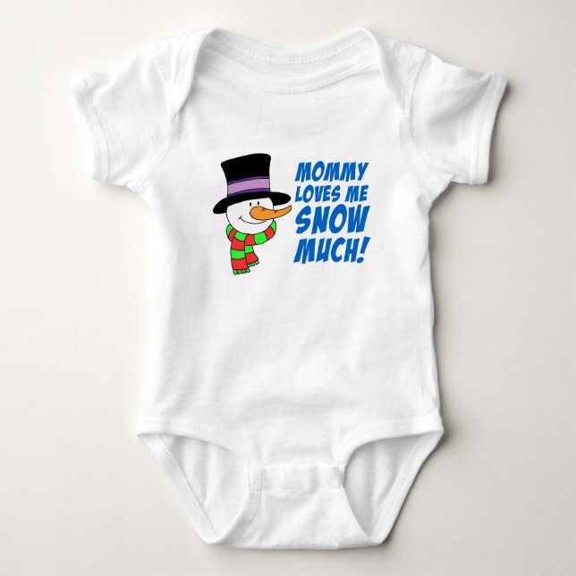 Mummy Loves Me Snow Much Baby Bodysuit (Front)