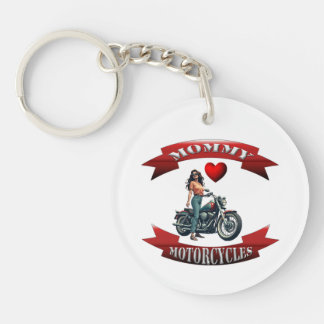 Mummy Loves Motorcycles Key Ring
