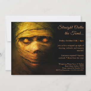 Mummy Madness   Halloween Costume Party Invitation