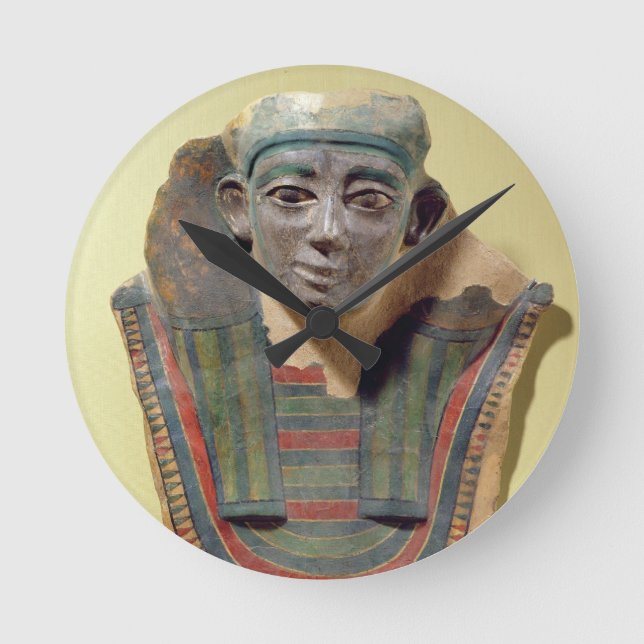 Mummy mask, from Mirgissa (stuccoed and painted pl Round Clock (Front)