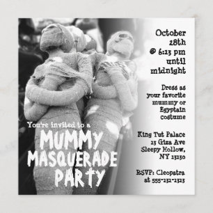 Mummy Masquerade Halloween Party Invitation