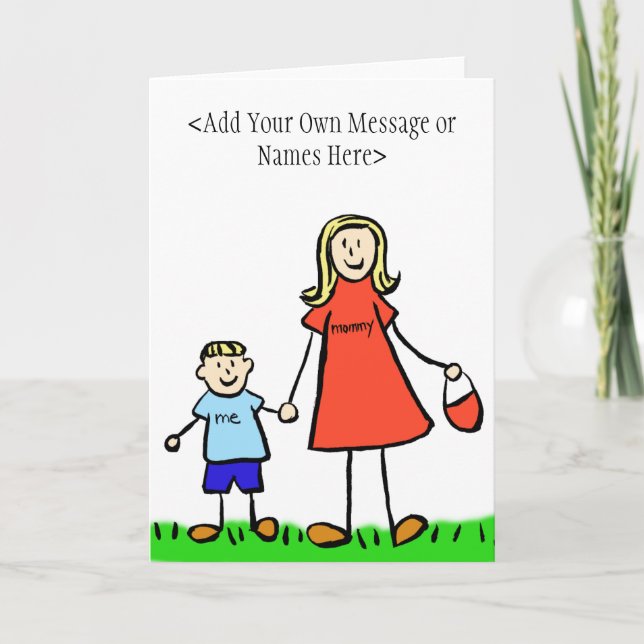 Mummy & Me Blonde - Customise Greeting Card (Front)