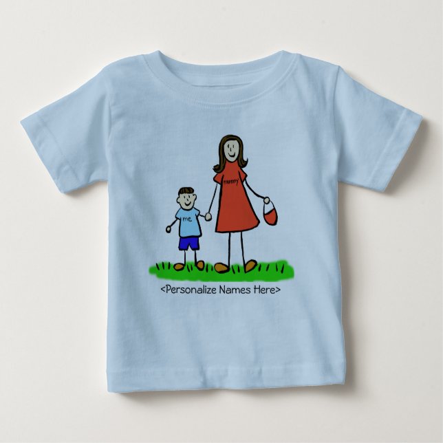 Mummy & Me Boy - Brunettte Mother & Son Shirts (Front)