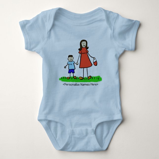 Mummy & Me Boy - Brunettte Mother & Son Shirts (Front)