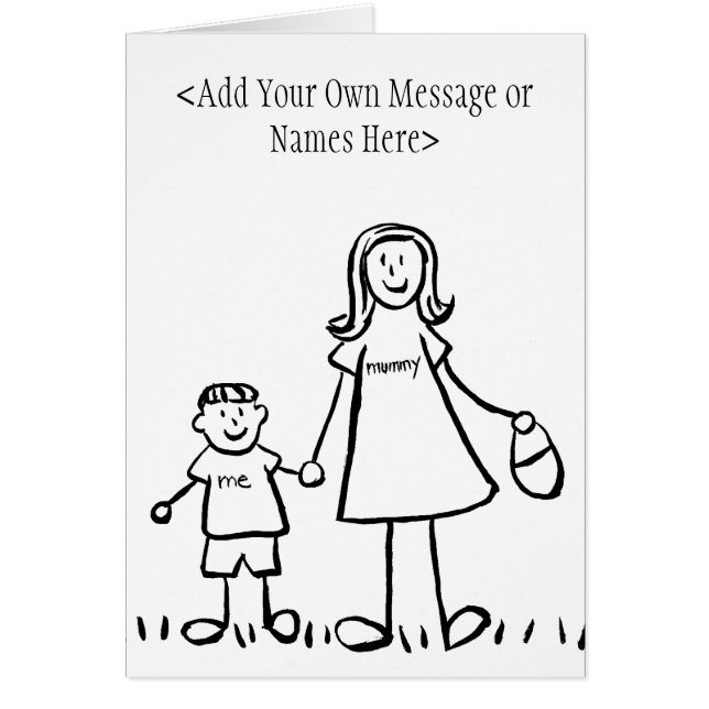Mummy & Me - Customise Greeting or Note Cards (Front)