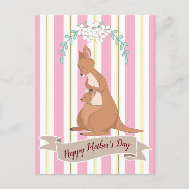 Mummy & Me Kangaroo Postcard (Front)