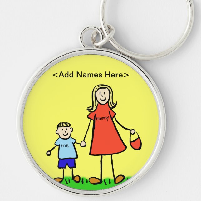 Mummy & Me Keychain (Blonde Customise Names) (Front)