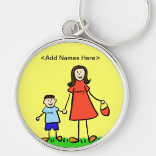 Mummy & Me Keychain (Brunette Customise Names)