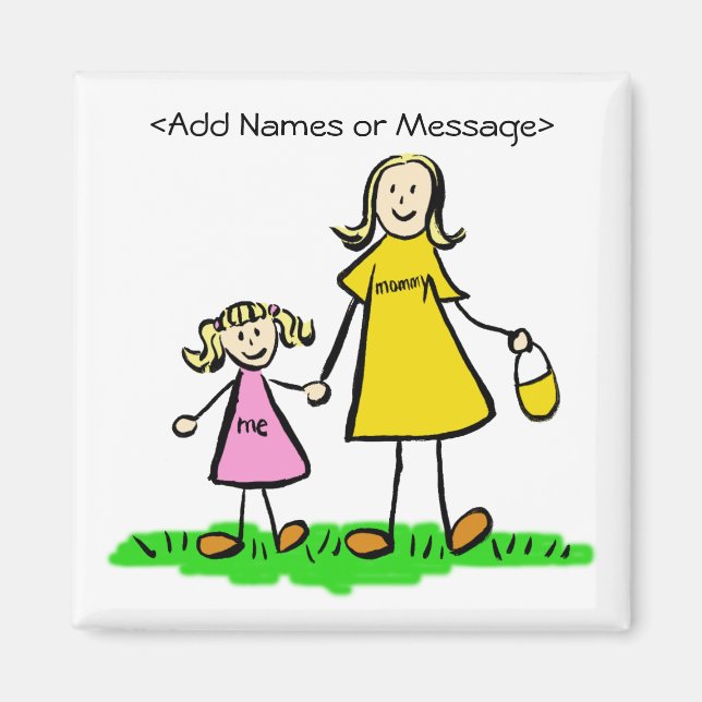 Mummy & Me - Mother and Daughter Blonde Magnets (Front)