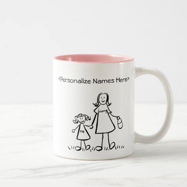 Mummy & Me - Mother & Little Girl Custom Gift Mug (Right)