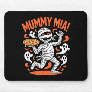Mummy Mia Funny Halloween Ghost Pizza Mouse Pad