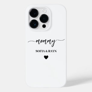 Mummy Modern Mum Kids Custom Names Mother's Day Case-Mate iPhone 14 Pro Case