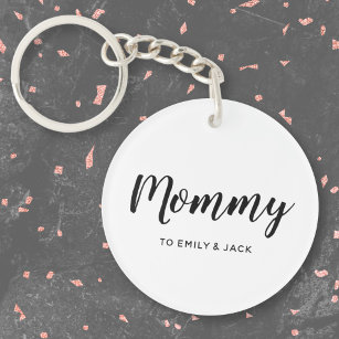 Mummy   Modern Mum Kids Names Mother's Day Key Ring