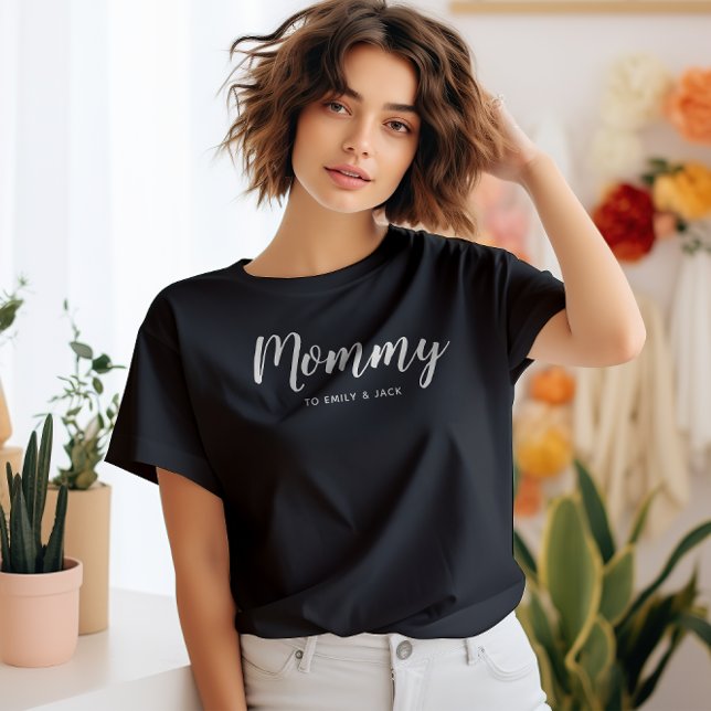 Mummy | Modern Mum Kids Names Mother's Day T-Shirt (Creator Uploaded)