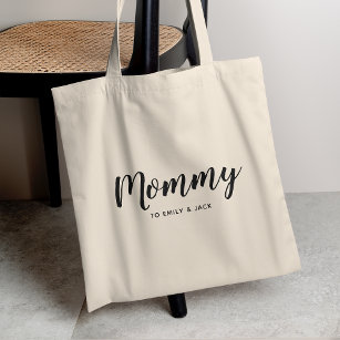 Mummy   Modern Mum Kids Names Mother's Day Tote Bag