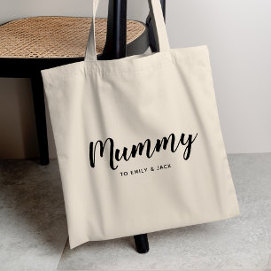Mummy   Modern Mum Kids Names Mother's Day Tote Bag