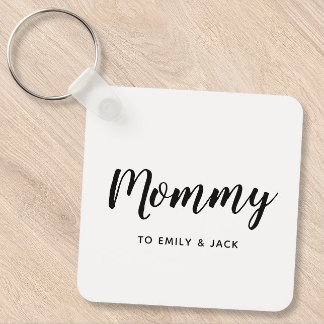 Mummy | Modern Mum Kids Names Mother's Keychain (Creator Uploaded)