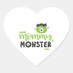 Mummy Monster Gifts Halloween Gift For Mum Heart Sticker